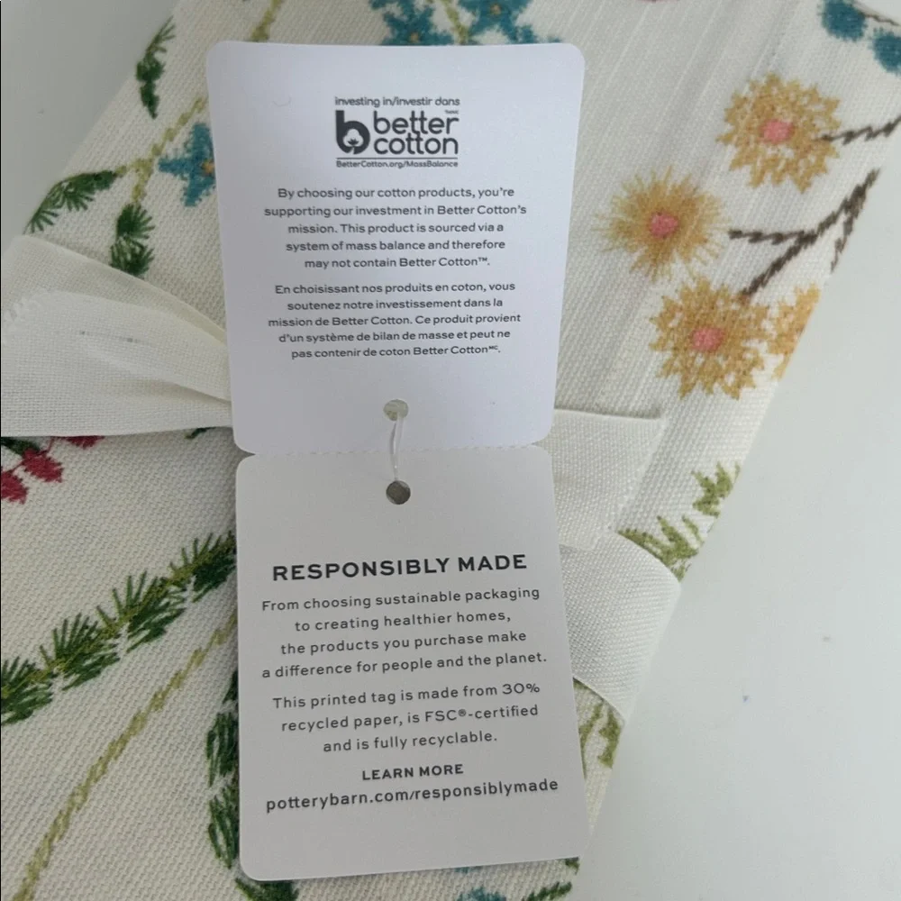 Pottery Barn Spring Garden Cotton Napkins Set of‎ 4 20